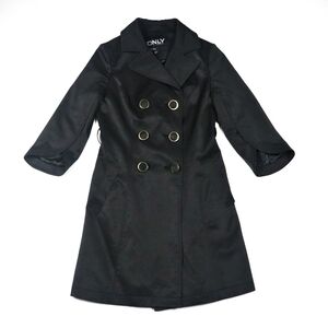 ONLY Pea Coat Black‎ With Belt Slot Size XS
